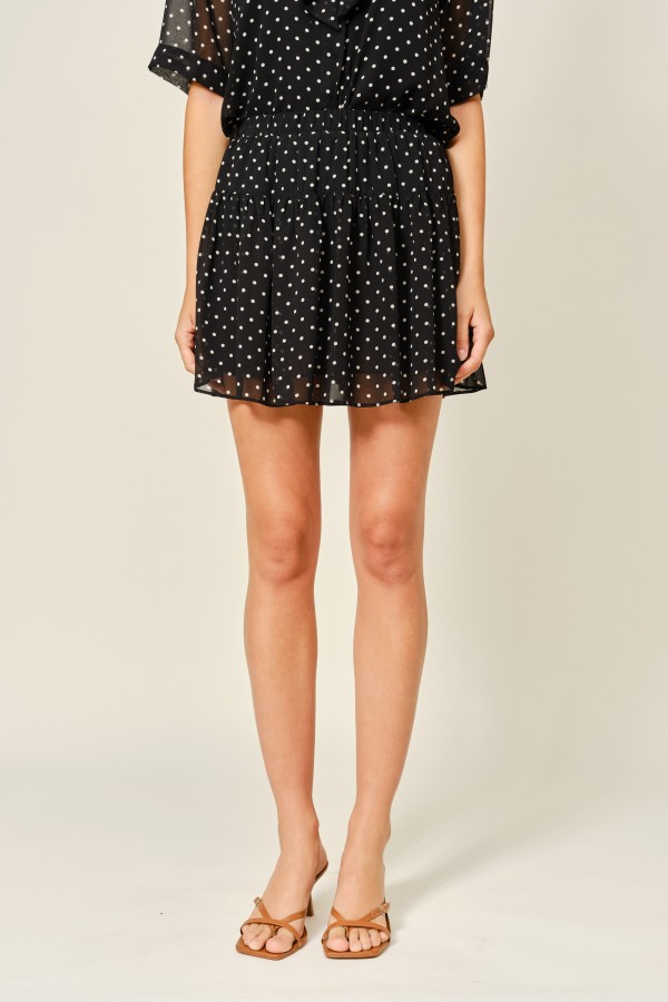 AJP5815 / Aaron & Amber<br/>POLKA DOT ELASTIC WAIST SKORT