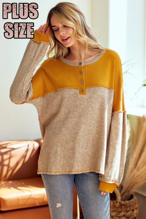 LMT2775PL / Lovely Melody<br/>PLUS SIZE EARLY AUTUMN DAYS SWEATER