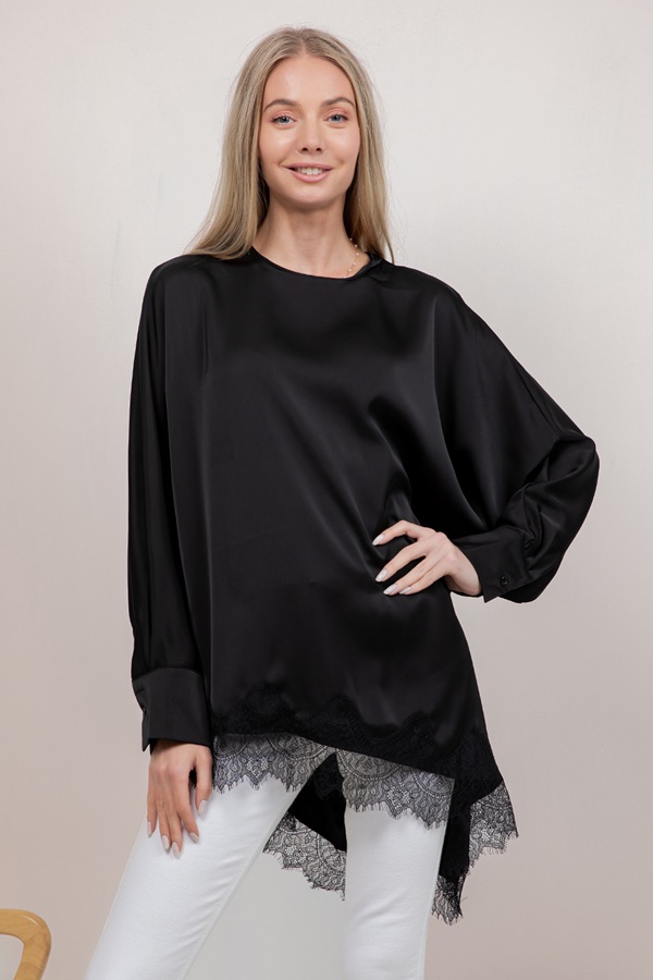 SDUH-T6381 / Sundayup<br/>ASYMMETRIC LACE BLOUSE