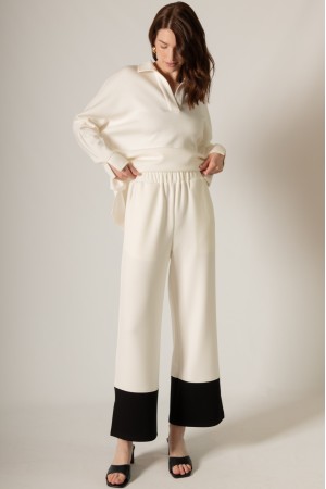 PP50142 / Before You Collection<br/>P. CILL Butter Modal Colorblock Wide Leg Pants