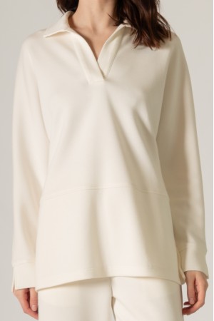 PT10948 / Before You Collection<br/>P. CILL Butter Modal Collared Long Sleeve Top
