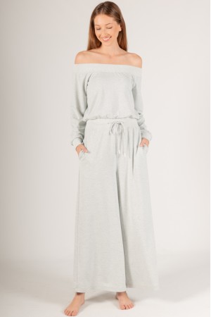 SMJP90058 / Before You Collection<br/>Sunday Morning French Terry Off Shoulder Jumpsuit