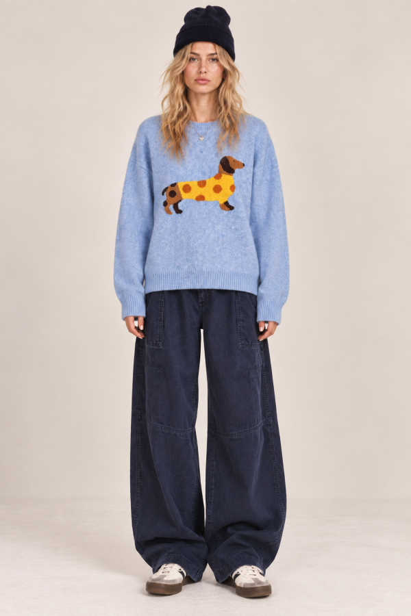 SWT1507P / Jade By Jane<br/>DACHSHUND GRAPHIC SWEATER
