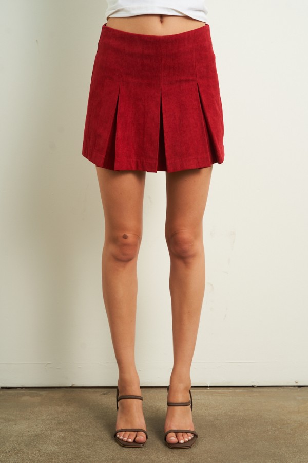 6884 / ANWND<br/>High-Waisted Pleated Mini Skirt